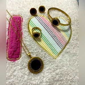 Earring, necklace, bracelet and ring set